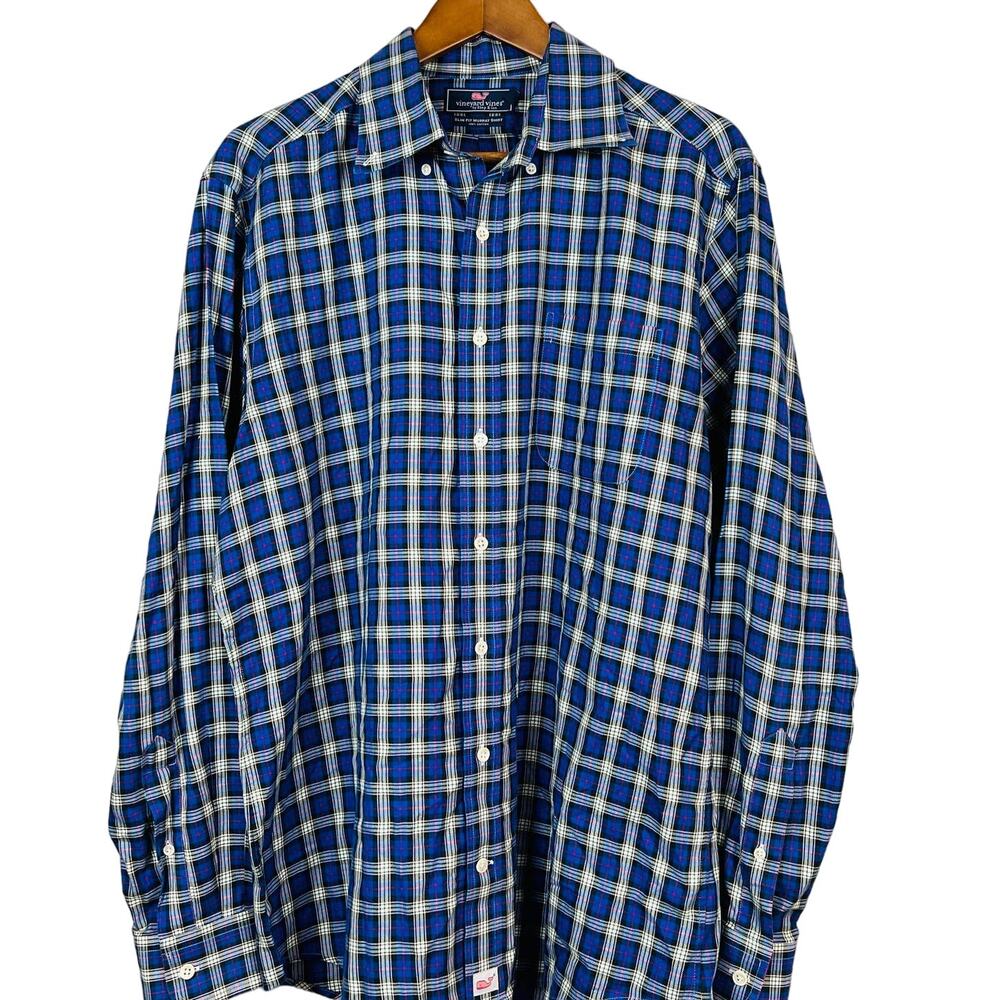 Vineyard Vines Slim Fit Murray Shirt Button Up Plaid - L
